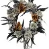 Halloween Gothic Türkranz 40cm -Outlet-Horror-Shop halloween gothic tuerkranz totenkopf tuerkranz gothic halloween wreath 52619 01
