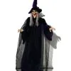 Halloween Hexe Mit Leuchtenden Augen & Sound 175cm -Outlet-Horror-Shop halloween hexe mit leuchtenden augen und sound 175cm halloween hexe animatronic halloween und horror dekoration 51914
