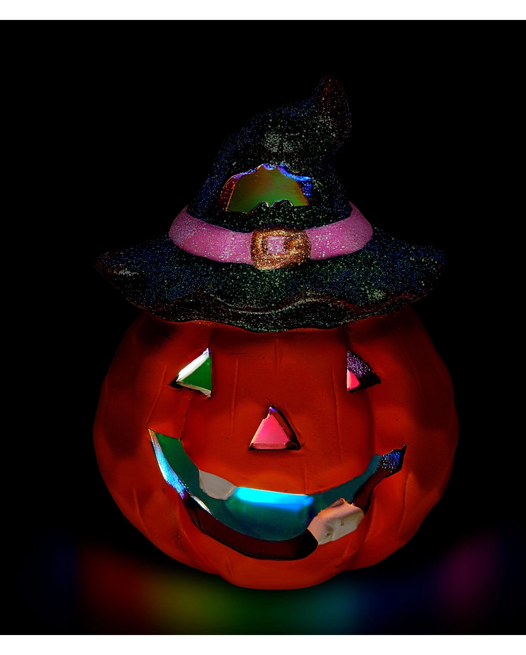 Halloween Keramik Kürbis Mit LED 12x9cm 5 Halloween Keramik Kürbis Mit LED 12x9cm – Bild 3