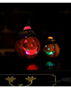 Halloween Keramik Kürbis Mit LED 12x9cm 9 Halloween Keramik Kürbis Mit LED 12x9cm -Outlet-Horror-Shop halloween keramik kuerbis mit led ceramic halloween pumpkin w led halloween deko 51733 04