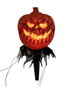 Halloween Kürbis Mit Erdspieß 3er-Set -Outlet-Horror-Shop halloween kuerbis erdspiess 3er set halloween und horror aussendeko halloween pumpkin led decoration 53954 2