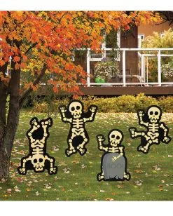 Halloween Skelett Gartenstecker 4 St.