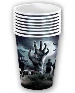 Halloween Zombie Friedhof Pappbecher 6 St. -Outlet-Horror-Shop halloween zombie friedhof pappbecher halloween zombie graveyard paper cups halloween friedhof dekoration 53191 3