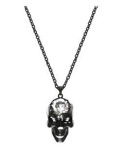 Halskette Mit Totenkopf Anhänger -Outlet-Horror-Shop halskette mit totenkopf anhaenger halskette mit totenschaedel 22860 02