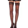 Halterlose Strümpfe Mit Spitzenborte -Outlet-Horror-Shop halterlose struempfe mit spitzenborte 83143