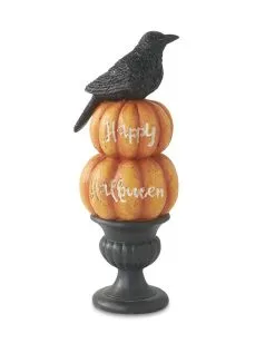 Happy Halloween Pumpkins Mit Krähe & Urne 22cm