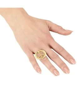 Hippie Ring Peace & Love -Outlet-Horror-Shop hippie ring peace and love hippie schmuck hippie kostuemzubehoer 22896 02