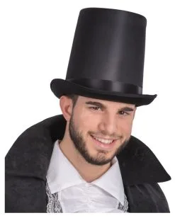 Hoher Zylinder Schwarz -Outlet-Horror-Shop hoher zylinder schwarz faschingshut stovepipe zylinder bild2 28279