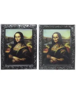 Hologramm Wandbild Skelett Mona Lisa 22x30 Cm