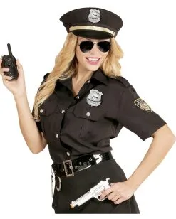 Glänzende Polizeimarke -Outlet-Horror-Shop horrorshop com glaenzende polizeimarke polizeikostuem zubehoer 15843 02
