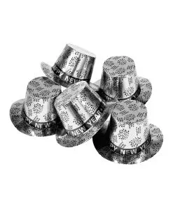 Happy New Year Zylinder Silbern