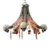Skelett-Deckenlampe Mit Hängenden Schädeln -Outlet-Horror-Shop horrorshop com skelett deckenlampe mit haengenden schaedeln totenkopf lampe gothic deckenlampe skeleton light 20348