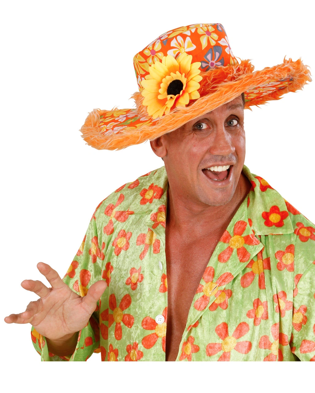 Ibiza Hut Mit Plüsch Orange 5 Ibiza Hut Mit Plüsch Orange – Bild 3