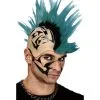 Mohawk Punk Perücke Grün -Outlet-Horror-Shop irokesen peruecke mit tattoos mohawk peruecke faschingsperuecke 14683