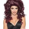 Jersey Housewife Perücke Burgund -Outlet-Horror-Shop jersey housewife peruecke burgund ruby slippers wig burgundy drag queen peruecke 38609 01 1