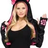 Kapuzen Stola Mit Katzen Motiv 1 Kapuzen Stola Mit Katzen Motiv -Outlet-Horror-Shop kapuzen stola mit katzen motiv hoodie im katzen style kaetzchen bolero fuer fasching cat shrug 28404