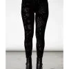 KILLSTAR Brielle Burnout Leggings -Outlet-Horror-Shop killstar brielle burnout leggings gothic leggings gothic hose gothic kleidung 53334