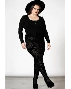 KILLSTAR Brielle Burnout Leggings 12 KILLSTAR Brielle Burnout Leggings -Outlet-Horror-Shop killstar brielle burnout leggings gothic leggings gothic hose gothic kleidung 53334 5