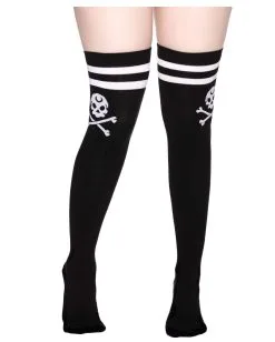 KILLSTAR Crusher Totenkopf Overknee Strümpfe