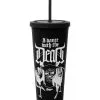 KILLSTAR Danse Macabre Cold Brew Becher -Outlet-Horror-Shop killstar danse macabre cold brew becher mit strohhalm killstar tableware gothic cold brew becher gothic becher 54809 1