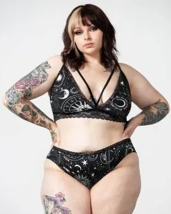 KILLSTAR Eclipse Lace Panty -Outlet-Horror-Shop killstar eclipse lace panty killstar lingerie killstar waesche gothic bralet gothic accessoires und geschenkartikel killstar eclipse lace panty 53520