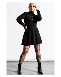 KILLSTAR Evanna Cross Kleid -Outlet-Horror-Shop killstar evanna cross kleid killstar evanna cross dress gothic mode gothic kleid 51915 04