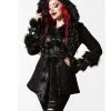KILLSTAR Flies By Night Kunstfell Mantel -Outlet-Horror-Shop killstar flies by night kunstfell mantel killstar flies by night faux fur coat killstar fashion 52105 01