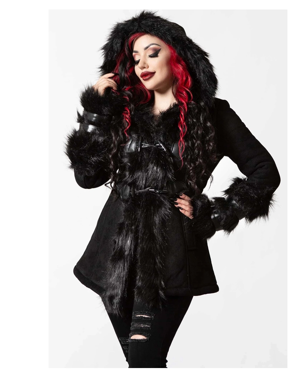 KILLSTAR Flies By Night Kunstfell Mantel 3 KILLSTAR Flies By Night Kunstfell Mantel