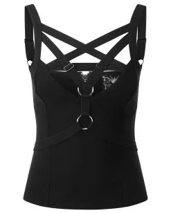 KILLSTAR Harness Ur Power Top -Outlet-Horror-Shop killstar harness ur power top gothic fashion und accessoires gothic online shop killstar mode 52132