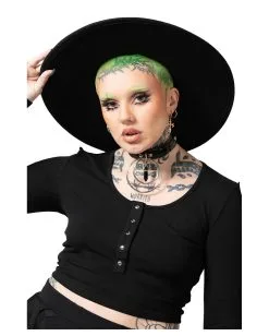 KILLSTAR Hexenhut Mit Krempe 7 KILLSTAR Hexenhut Mit Krempe -Outlet-Horror-Shop killstar hexenhut mit breiter krempe killstar witch brim hat gothic accessoires kaufen 51211 03