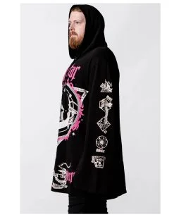 KILLSTAR Meditate Longline Hoodie 7 KILLSTAR Meditate Longline Hoodie -Outlet-Horror-Shop killstar meditate longline hoodie gothic fashion deko und wohnaccesosires online kaufen 51986 2