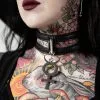 KILLSTAR Mercury Choker Halskette -Outlet-Horror-Shop killstar mercury choker halskette killstar halsschmuck merkur anhaenger gothic schmuck gotik geschenk 52484