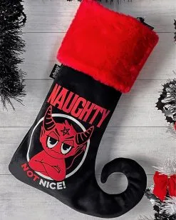 KILLSTAR Naughty Hexmas Strumpf 5 KILLSTAR Naughty Hexmas Strumpf -Outlet-Horror-Shop killstar naughty hexmax strumpf killstar weihnachten gothic weihnachts strumpf gothic weihnachtsdekoration killstar geschenkartikel 54020