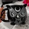 KILLSTAR Owl Tasse -Outlet-Horror-Shop killstar owl tasse killstar owl mug gothic keramik tasse eulen design gothic geschirr 53325