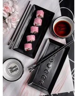 Outlet-Horror-Shop -Outlet-Horror-Shop killstar phases sushi set gothic keramik set fuer sushi gothic geschirr sushi geschirr halloween 53332 2