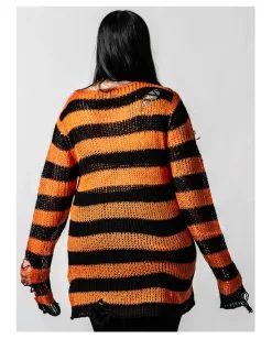 KILLSTAR Pumpkin Strickpullover -Outlet-Horror-Shop killstar pumpkin strickpullover halloween und gothic fashion killstar pumpkin knit sweater 52177 2