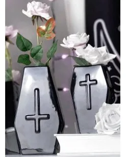 KILLSTAR Sarg Vase Groß 7 KILLSTAR Sarg Vase Groß -Outlet-Horror-Shop killstar sarg vase gross killstar coffin large vase gothic wohndeko gruftie homeware 52253 3