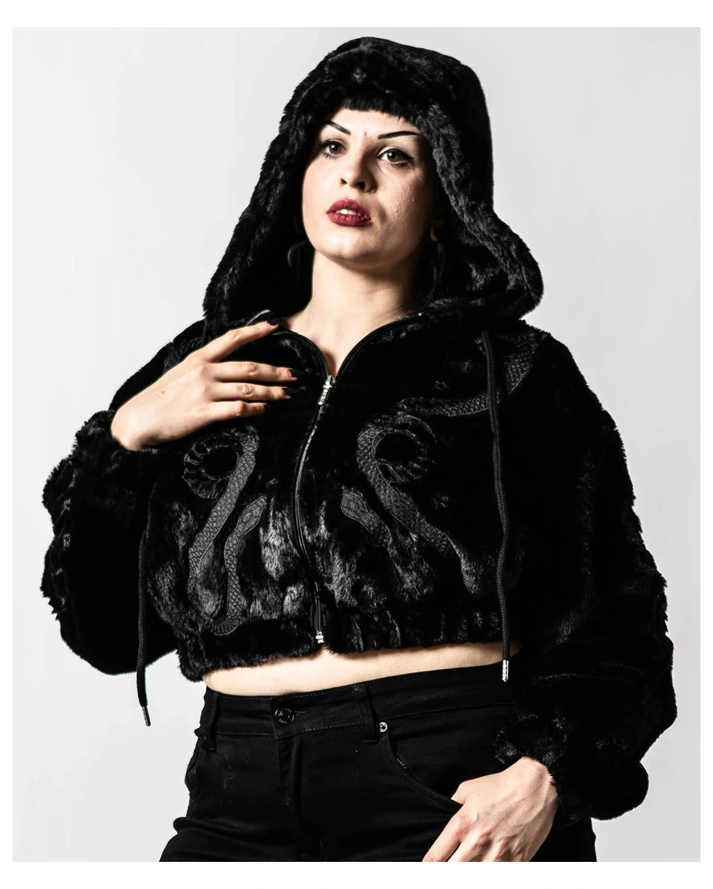 KILLSTAR Starchild Kunstfell Bomber Jacke 3 KILLSTAR Starchild Kunstfell Bomber Jacke