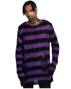 KILLSTAR Wonka Strickpullover -Outlet-Horror-Shop killstar wonka strickpullover halloween und gothic fashion killstar knit sweater gothic onlineshop 52184 2