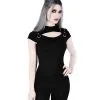 KILLSTAR Xara Keyhole Top 2 KILLSTAR Xara Keyhole Top -Outlet-Horror-Shop killstar xara keyhole top gothic shirt damen gothic top frauen gothic fashion gothic mode killstar oberteil 54316