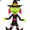 Kinderfreundliche Halloween Hexe Deko -Outlet-Horror-Shop kinderfreundliche halloween hexe deko child friendly halloween witch deco halloween dekoration 51731 01
