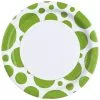 Kiwi Grüne Dots Pappteller 8 St. -Outlet-Horror-Shop kiwi gruene dots pappteller tischdekoration sommerparty punkte muster paper plates 35747