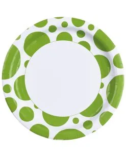 Kiwi Grüne Dots Pappteller 8 St.