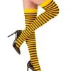 Kniestrümpfe Biene -Outlet-Horror-Shop kniestruempfe biene bienenstruempfe gelb schwarze struempfe schwarz gelb gestreifte overknees bee overknees 1798 01