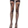 Knochen Netz-Overknees -Outlet-Horror-Shop knochen overknees gothic struempfe fuer halloween gothic fashion skelett halloween kostuem zubehoer 29138