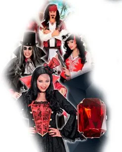 Kostümring Mit Rotem Edelstein -Outlet-Horror-Shop kostuemring mit rotem edelstein gemstone ring costume accessoire 38081 05