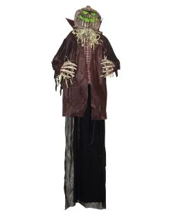 Kürbis Vogelscheuche Mit LED 180 Cm