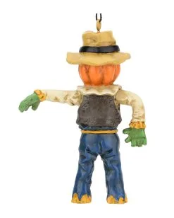 Kürbis Vogelscheuche Weihnachtskugel 9,5cm -Outlet-Horror-Shop kuerbis vogelscheuche weihnachtskugel halloween und horror weihnachtsdeko scarecrow ornament 54755 3
