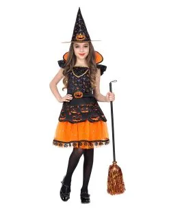 Kürbishexe Kinderkostüm -Outlet-Horror-Shop kuerbishexe kinderkostuem pumpkin witch child costume halloween kinderkostuem 51735 03