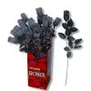 Kunstrose Schwarz-weiß -Outlet-Horror-Shop kunstrose schwarz weiss schwarz weisse rose rose schwarz deko blume gothic deko black roses duestere stoffrose 20324